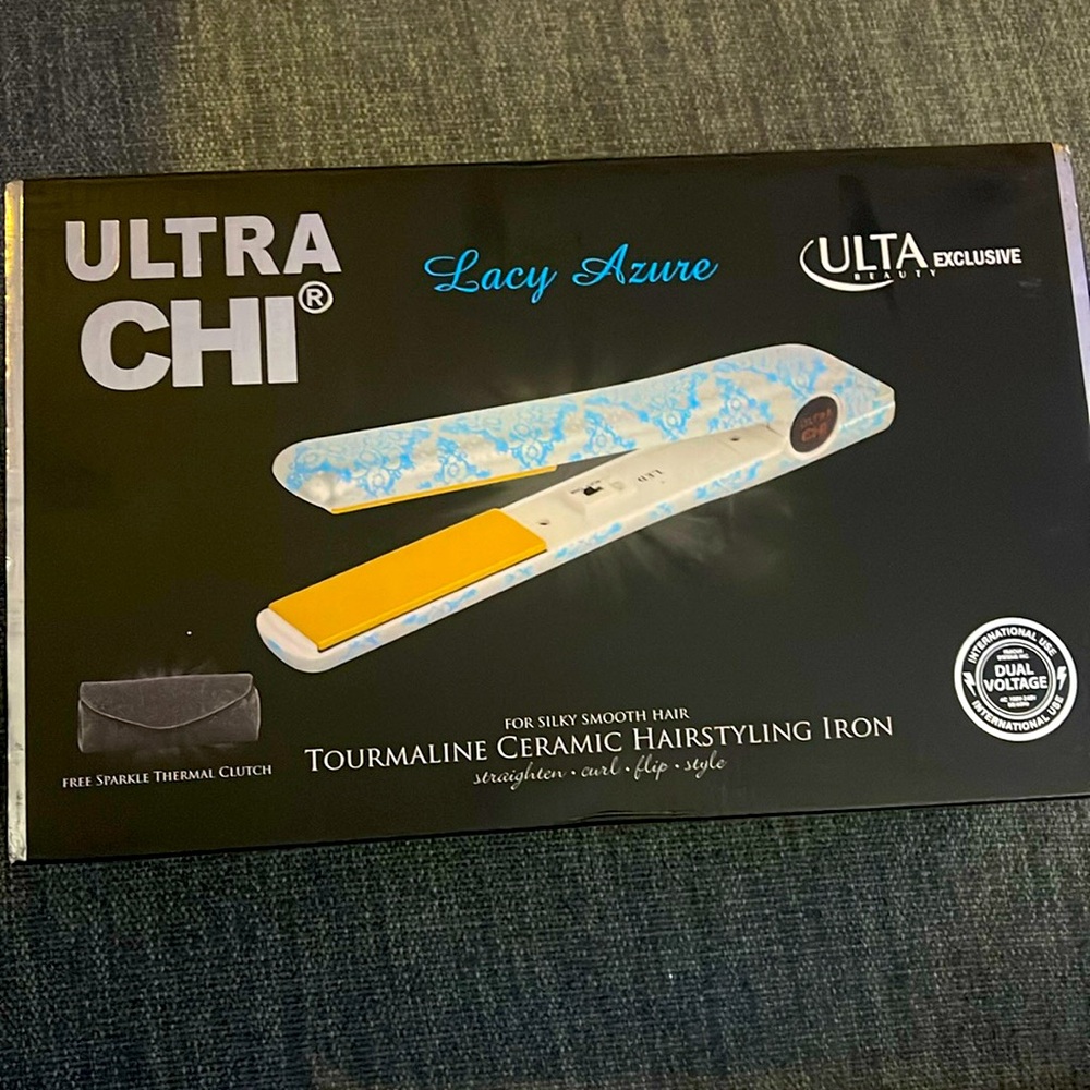 Ultra Chi: Ulta Exclusive Lacy Azure Tourmaline Ceramic Hairstyling Iron: New!